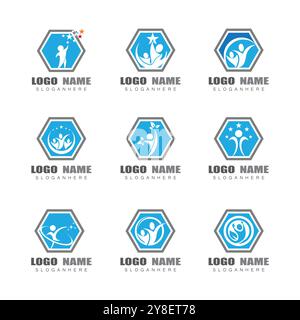 Human character logo sign illustration vector design Stock Vector