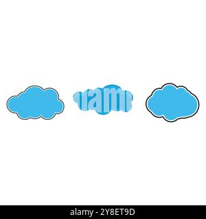 Cloud illustration logo icon vector flat design Stock Vector