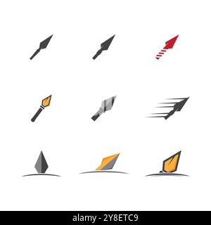 Spear Logo Template vector symbol nature Stock Vector