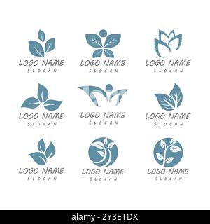 Mint leaves flat vector color icon template illustration design Stock Vector