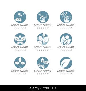 Mint leaves flat vector color icon template illustration design Stock Vector