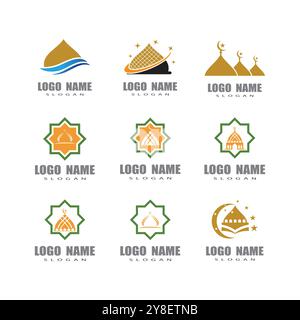 Mosque Logo Template vector symbol illustration design Stock Vector