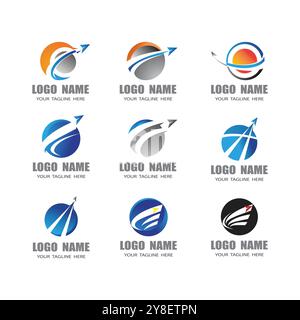 Paper plane logo vector illustration template Stock Vector