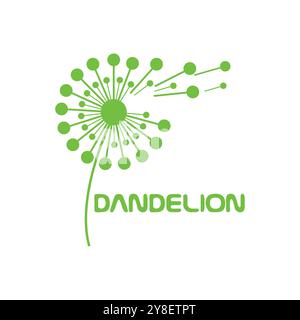 Dandelion flower logo vector and symbol template Stock Vector