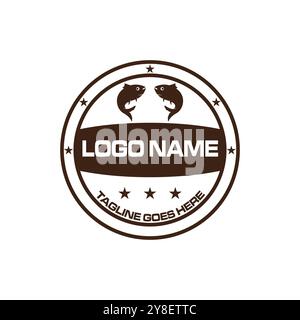 Fish logo template. Creative vector symbol Stock Vector