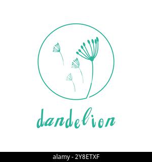 Dandelion flower logo vector and symbol template Stock Vector