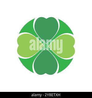 Clover leaf logo illustration vector flat design Stock Vector