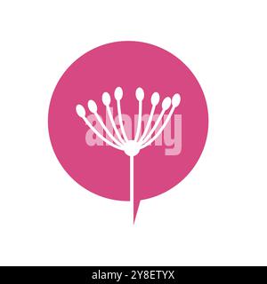 Dandelion flower logo vector and symbol template Stock Vector