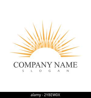 sun ilustration logo vector icon template Stock Vector