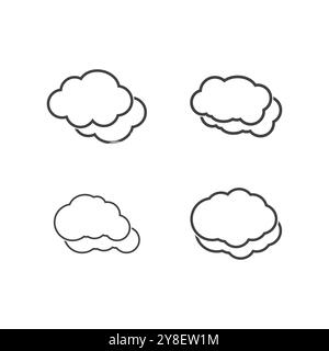 Cloud illustration logo icon vector flat design Stock Vector