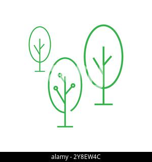 Tree Line Logo Template vector symbol nature Stock Vector