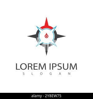 Compass Logo Template vector icon illustration design Stock Vector