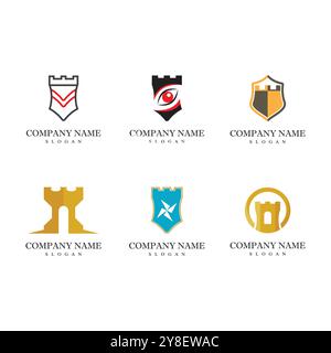 Castle Logo Template vector symbol  icon design Stock Vector