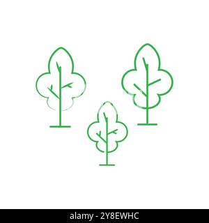 Tree Line Logo Template vector symbol nature Stock Vector