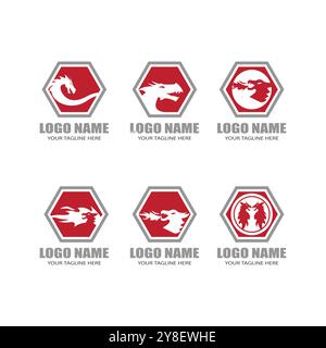 Dragon vector icon illustration design logo template Stock Vector