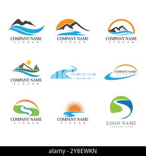 River vector icon illustration logo design Stock Vector