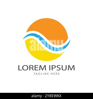 sun ilustration logo vector icon template Stock Vector
