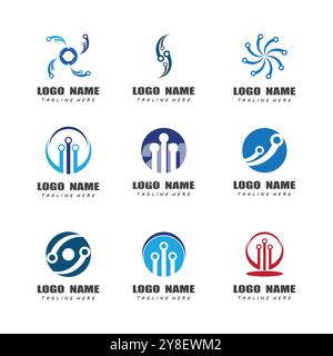 Circuit Logo Template vector illustration icon design Stock Vector