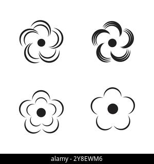 flower logo illustration vector design Stock Vector