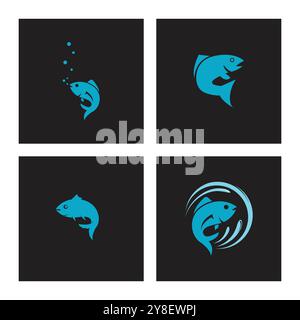 Fish logo template. Creative vector symbol Stock Vector