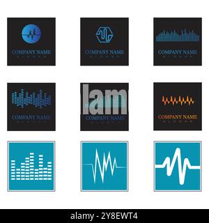 Sound waves vector illustration design template Stock Vector