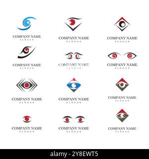 Branding Identity Corporate Eye Care vector logo design Stock Vector
