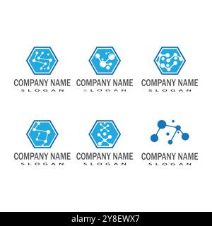 Molecule logo illustration vector template Stock Vector
