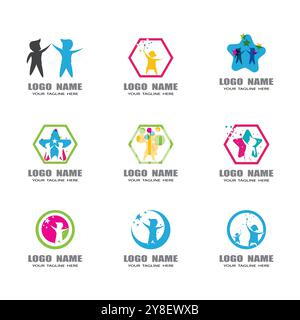 Kids Logo Template vector symbol nature Stock Vector