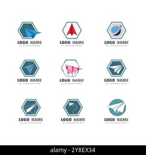 Paper plane logo vector illustration template Stock Vector
