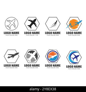 Airplane icon vector illustration design Logo Template Stock Vector