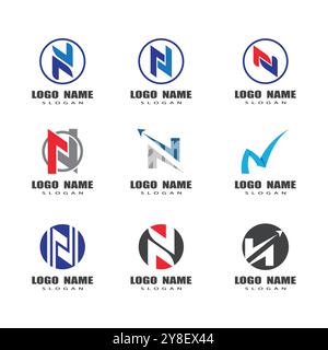 N Letter Logo Template vector icon illustration design Stock Vector