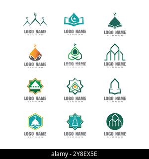 Mosque Logo Template vector symbol illustration design Stock Vector