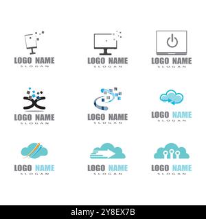 Computer Logo Template vector symbol  illustration Stock Vector