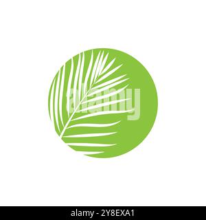 Leaf palm logo vector template symbol and design Stock Vector