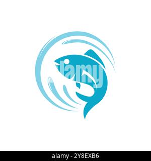 Fish logo template. Creative vector symbol Stock Vector