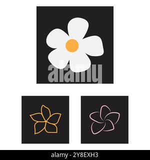 Beauty plumeria icon flowers design illustration symbol Stock Vector