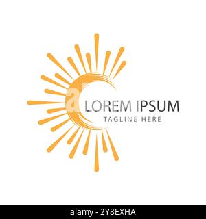 sun ilustration logo vector icon template Stock Vector