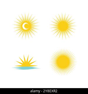 sun ilustration logo vector icon template Stock Vector