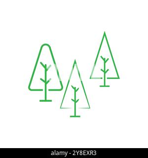 Tree Line Logo Template vector symbol nature Stock Vector