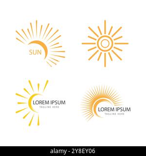 sun ilustration logo vector icon template Stock Vector