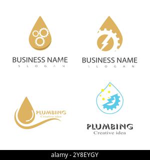 Plumbing logo vector design business template element design Stock Vector
