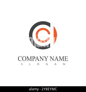 C letter logo template vector element business and symbol Stock Vector