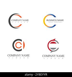 C letter logo template vector element business and symbol Stock Vector