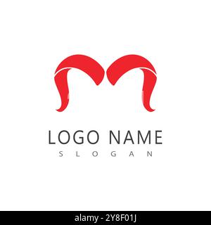 Horn logo vector template and symbol Stock Vector