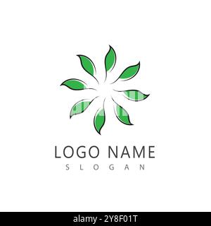 Leaf line logo vector and symbol Stock Vector