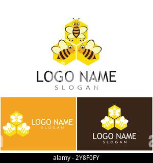 Honeycomb logo vector texture illustration design Stock Vector