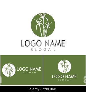 Sugar cane Logo Template vector symbol nature Stock Vector