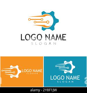 Technology logo template vector illustration Stock Vector