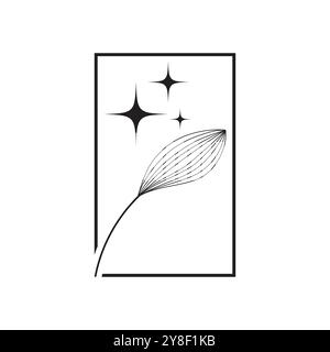 Leaf line logo vector and symbol Stock Vector
