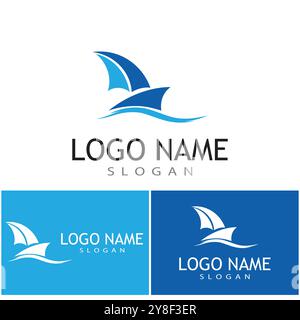 Ocean cruise liner ship silhouette simple linear Stock Vector